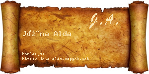 Jóna Alda névjegykártya